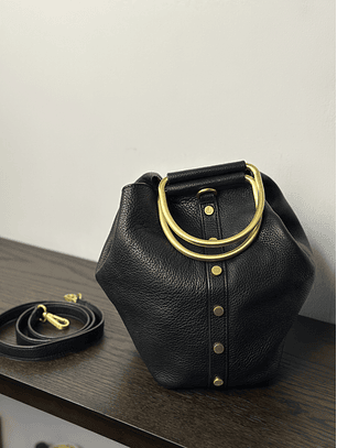 Cartera de cuero negra