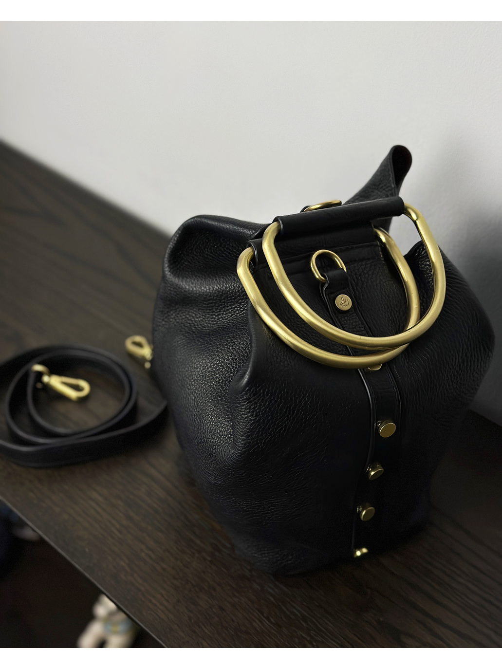 Cartera de cuero negra 8