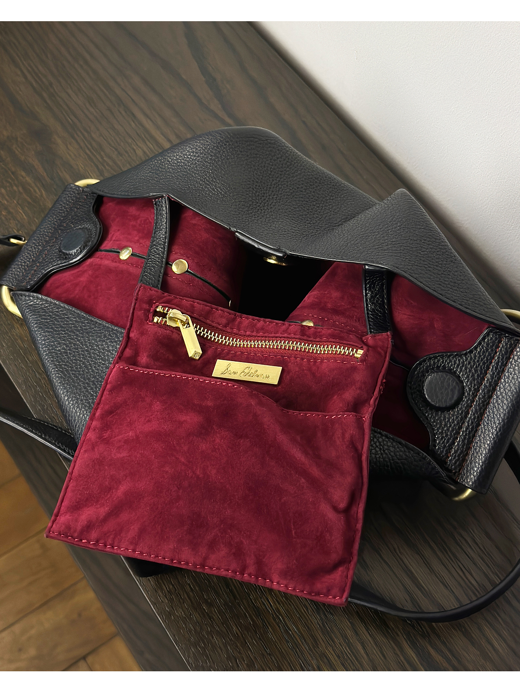 Cartera de cuero negra 9