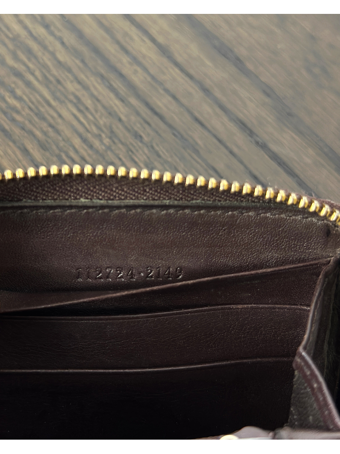 Billetera larga café de cuero 7