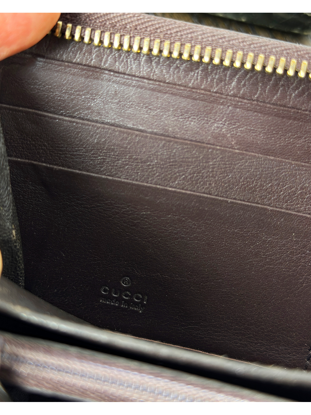 Billetera larga café de cuero 8