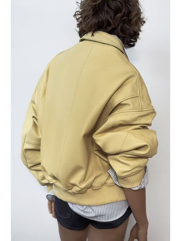 chaqueta de cuero amarilla 14