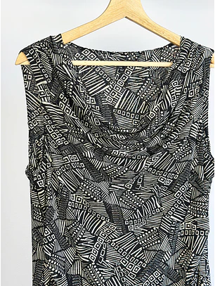 Top de malla drapeado 