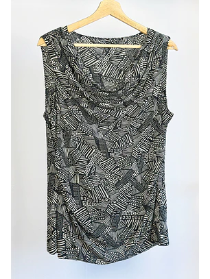 Top de malla drapeado 