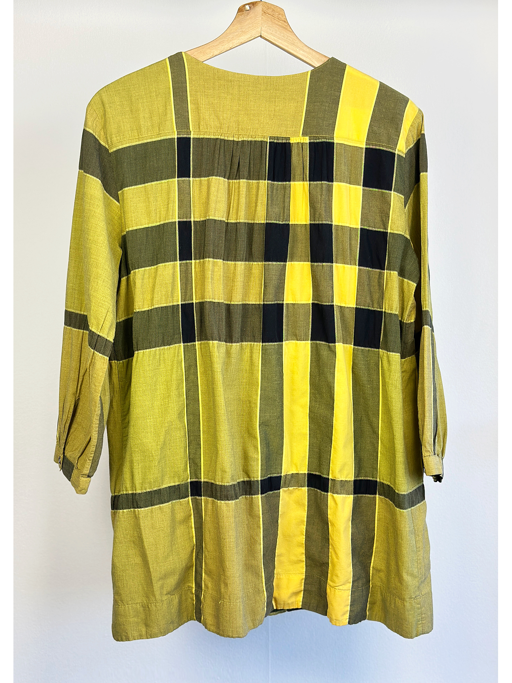 Blusa cuadrillé amarilla  3