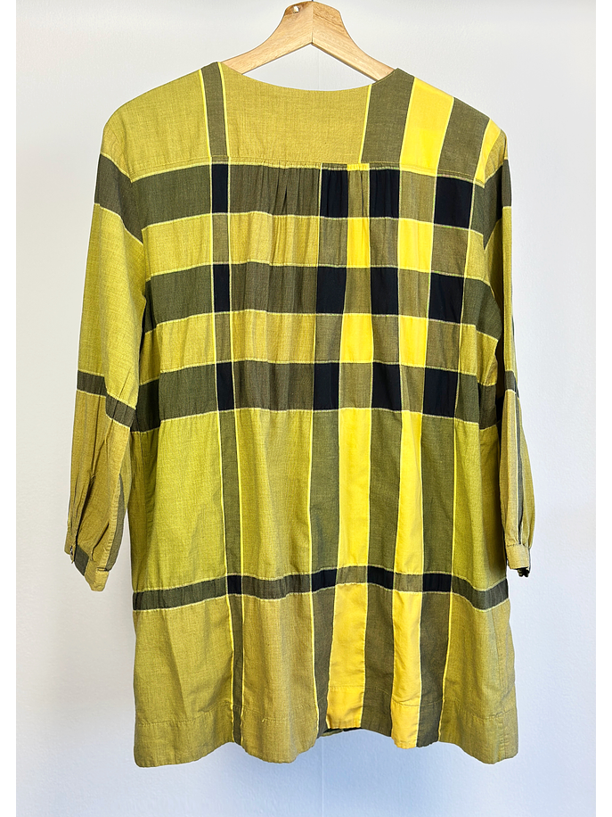 Blusa cuadrillé amarilla  3