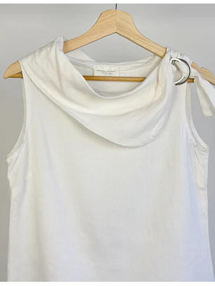 Top blanco cuello caido