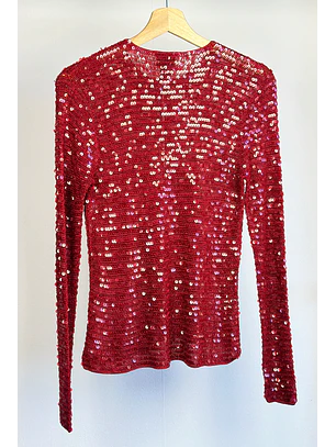Cardigan de lentejuelas rojo