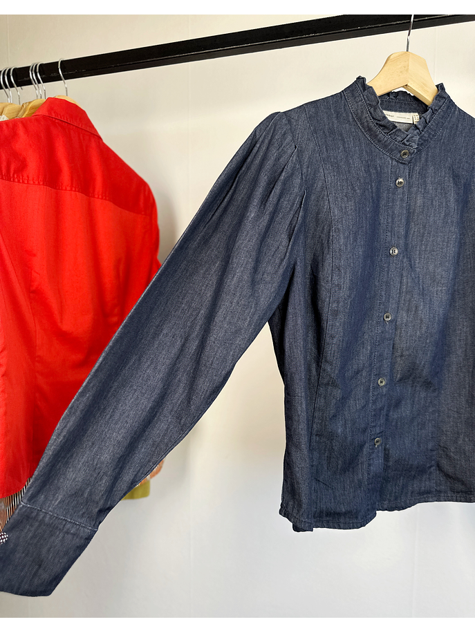 Camisa denim azul oscura  3