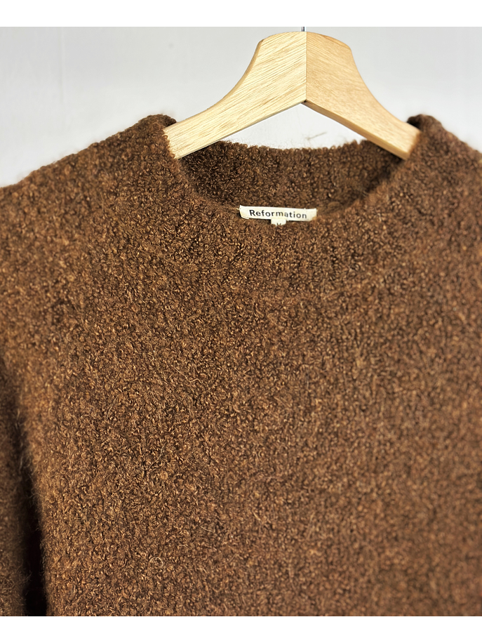 Chaleco café oversize 3