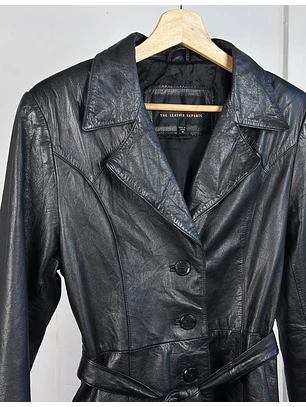 Chaqueta de cuero negra