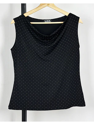 Top drapeado polka dots