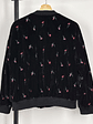 Chaqueta negra floreada  - Miniatura 3