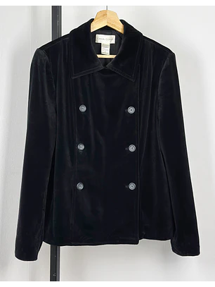 Abrigo negro de plush