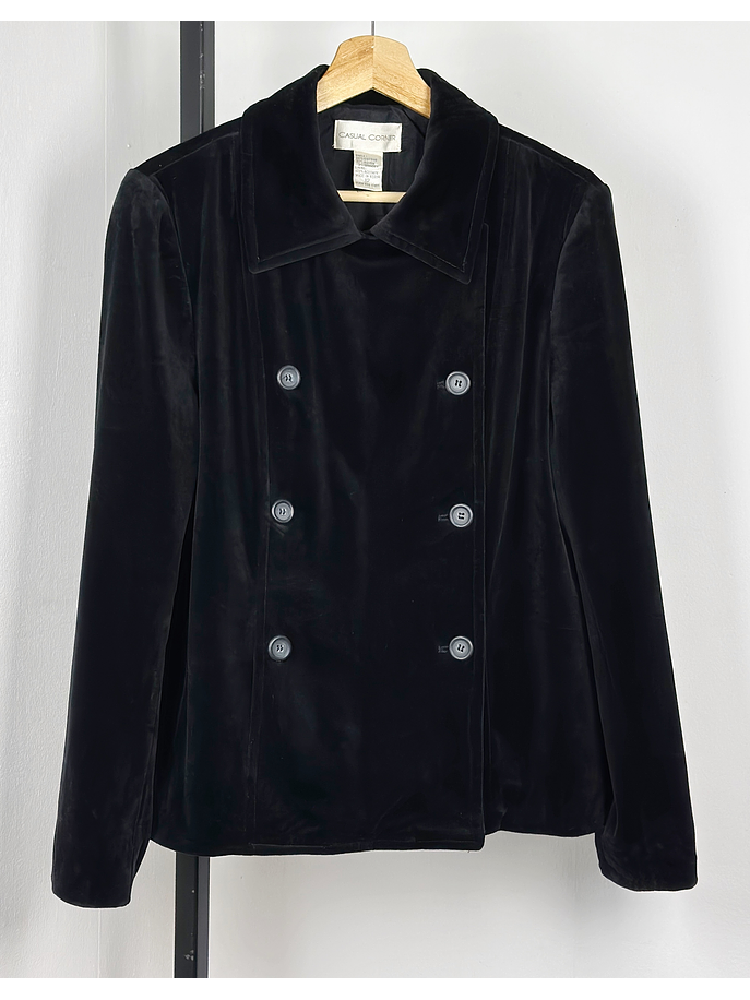 Abrigo negro de plush 1