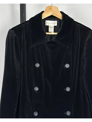 Abrigo negro de plush