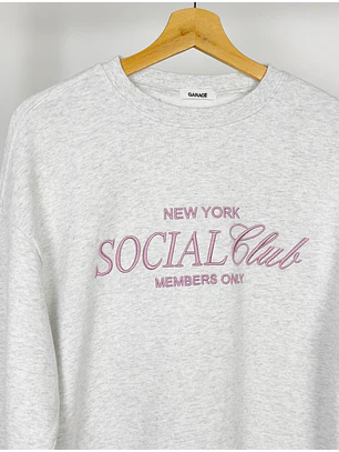 Poleron gris bordado