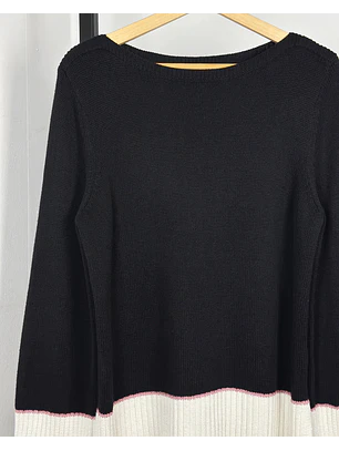 Chaleco negro cuello bote