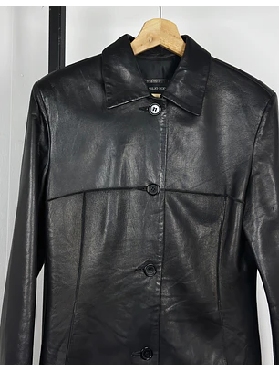 Chaqueta de cuero negra