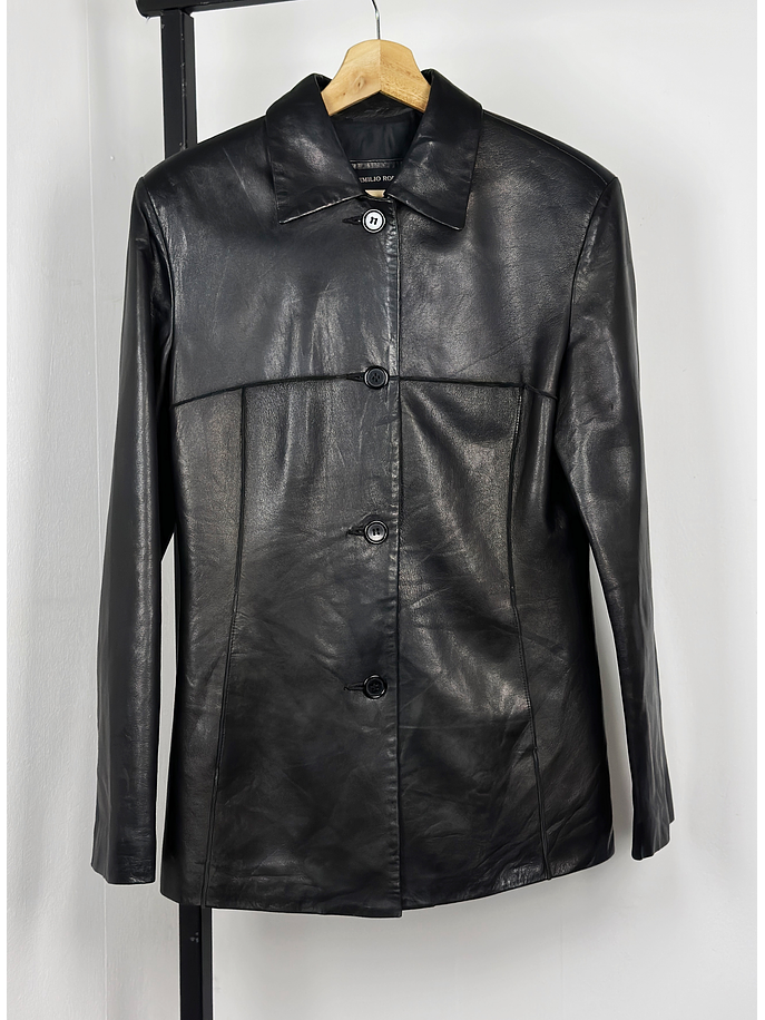 Chaqueta de cuero negra 1