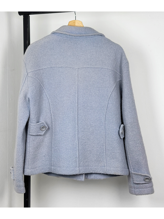 Abrigo celeste de lana 4