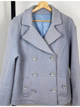 Abrigo celeste de lana