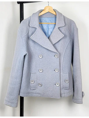 Abrigo celeste de lana