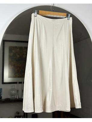 Falda cuerina marfil