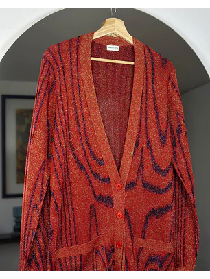 Cardigan largo con brillos