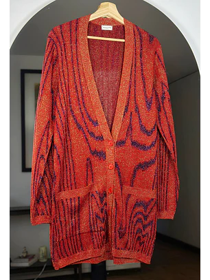 Cardigan largo con brillos