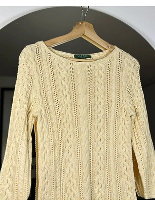 Suéter beige trenzado