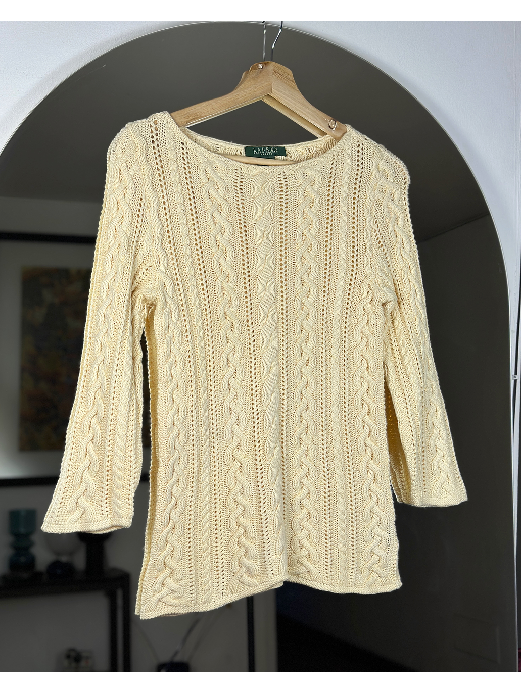 Suéter beige trenzado 1