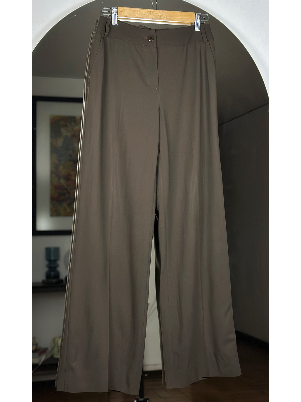 Pantalón recto verde militar 1