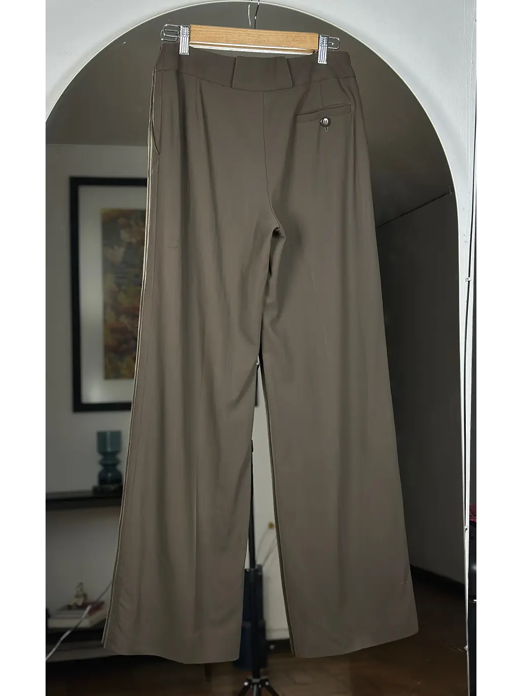 Pantalón recto verde militar 3