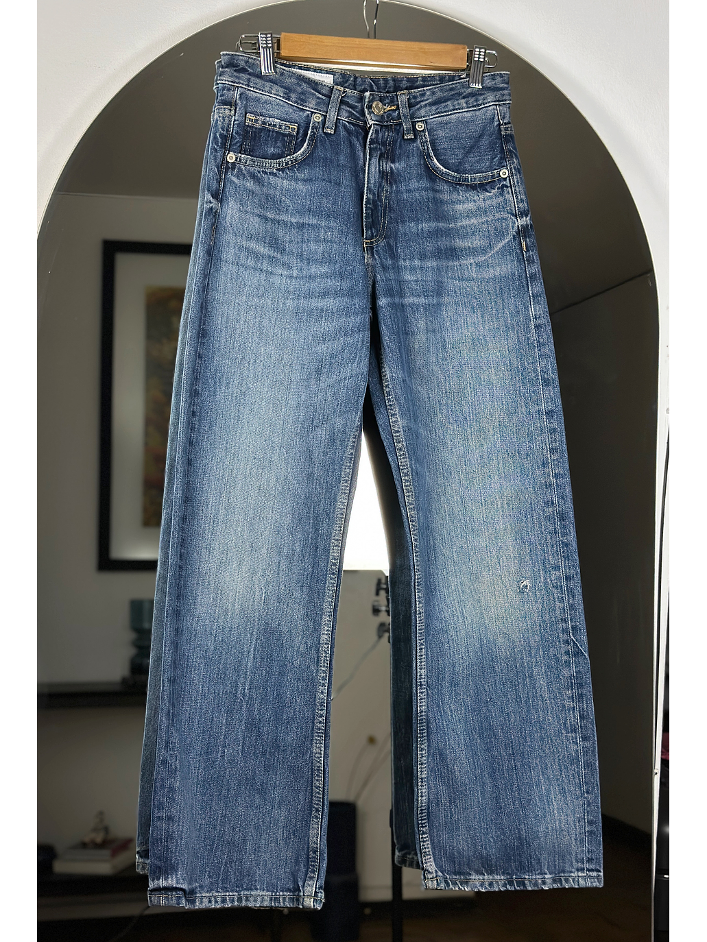 Jeans azul lavado recto 1