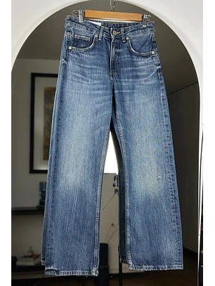 Jeans azul lavado recto