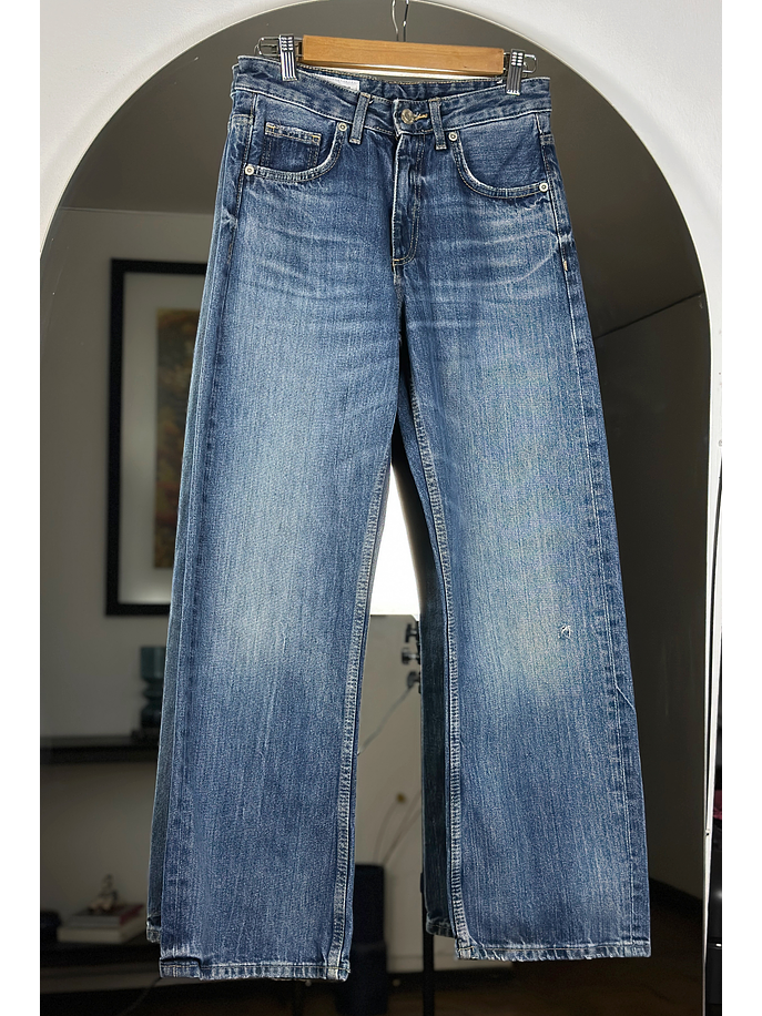 Jeans azul lavado recto 1