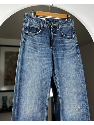 Jeans azul lavado recto