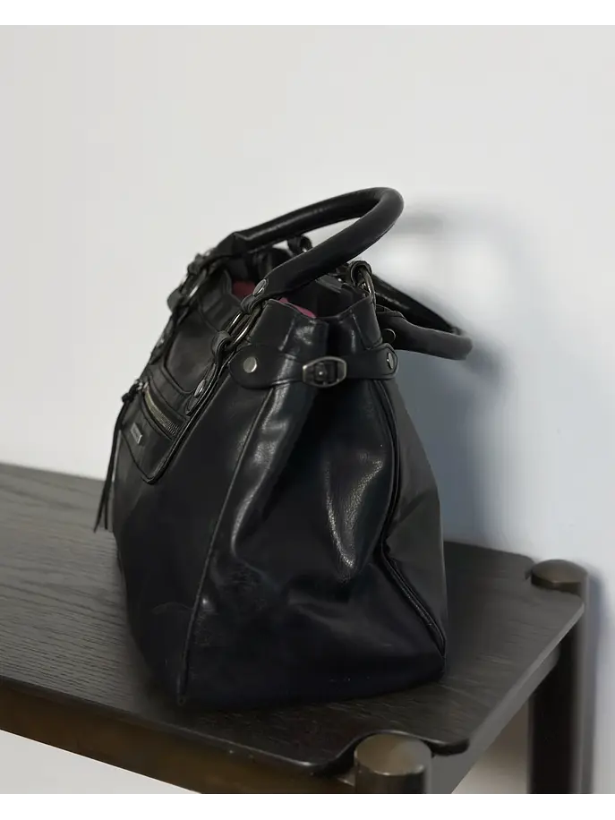 Bolso negro cuero sintético  3
