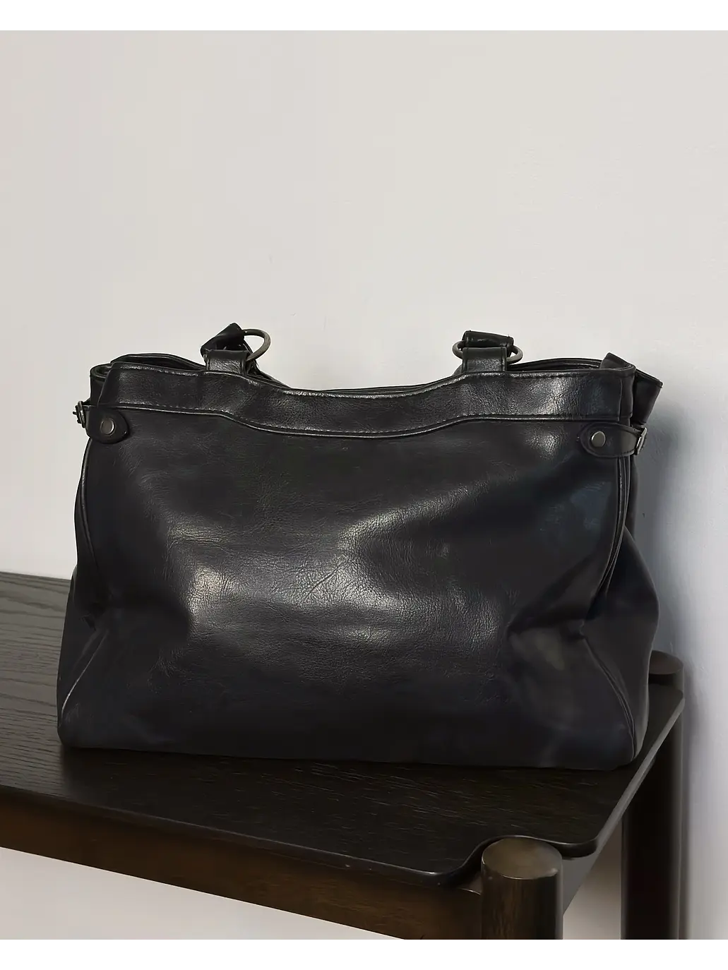 Bolso negro cuero sintético  5