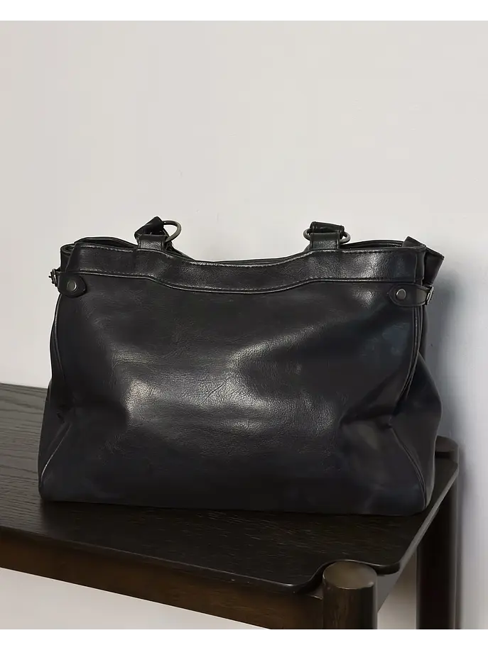 Bolso negro cuero sintético  5