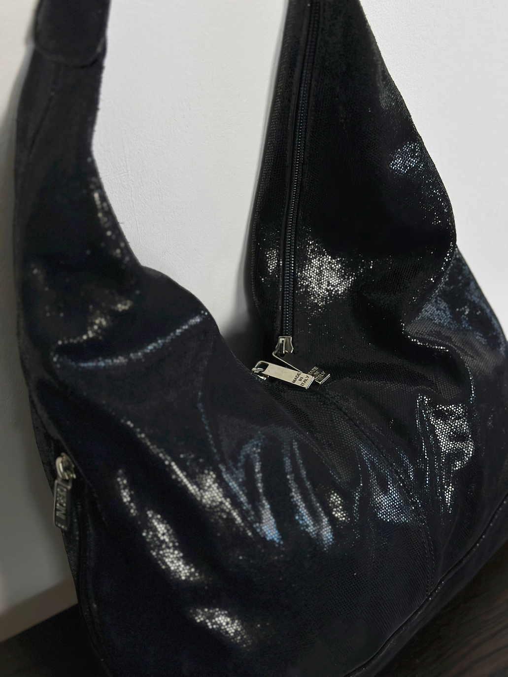 Cartera de cuero negro 6