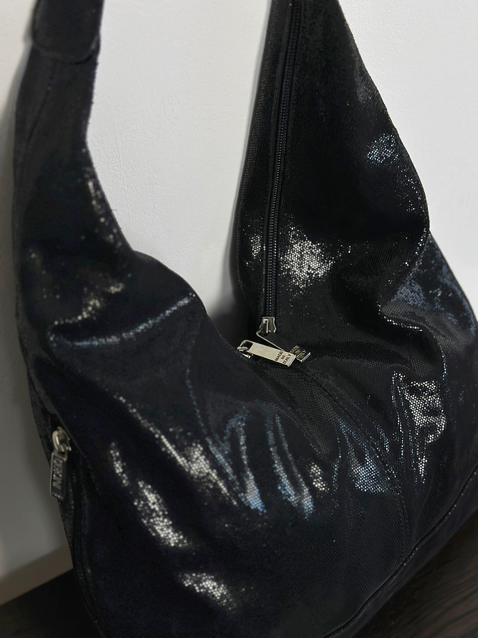 Cartera de cuero negro 6