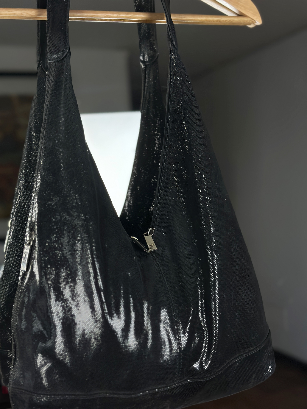 Cartera de cuero negro 4