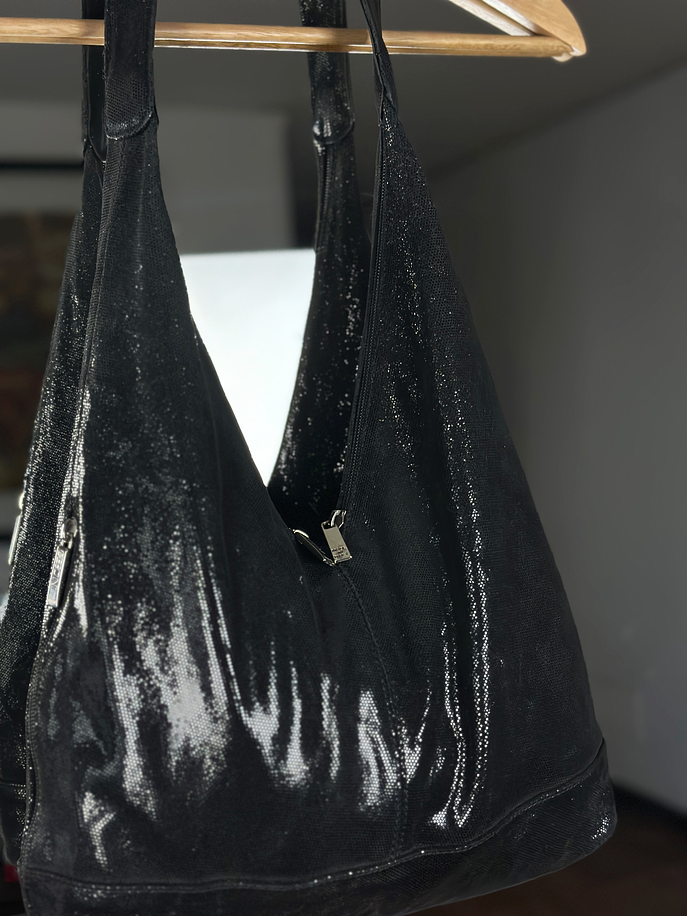 Cartera de cuero negro 4