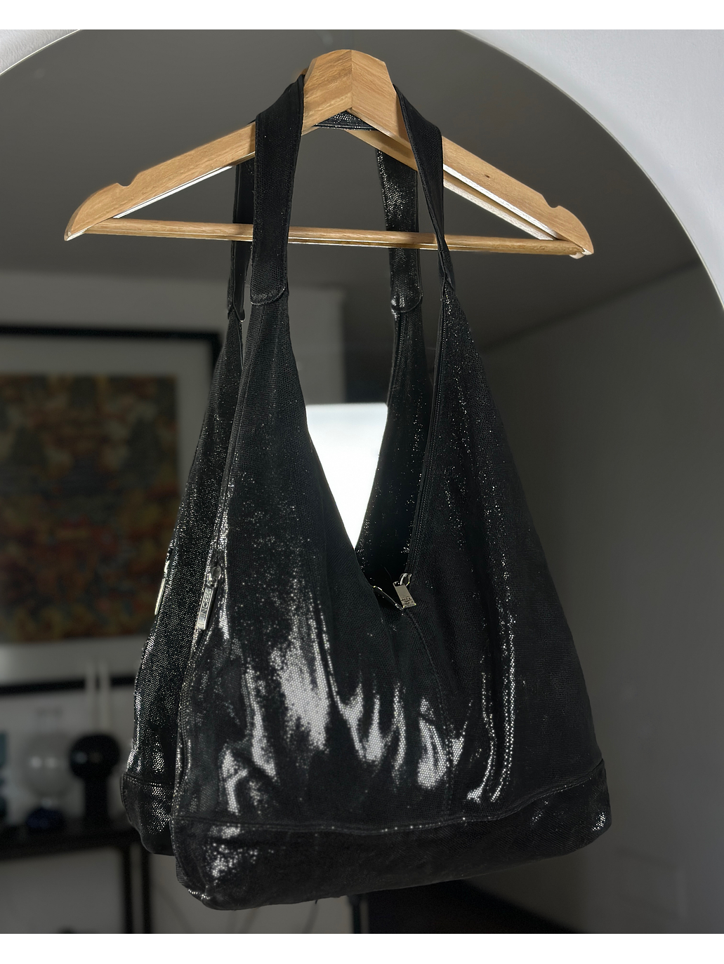 Cartera de cuero negro 1
