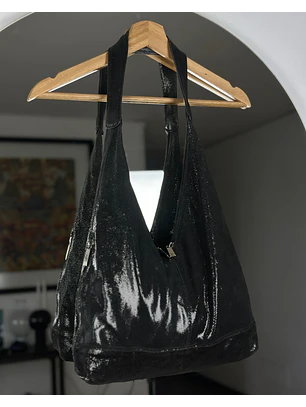 Cartera de cuero negro