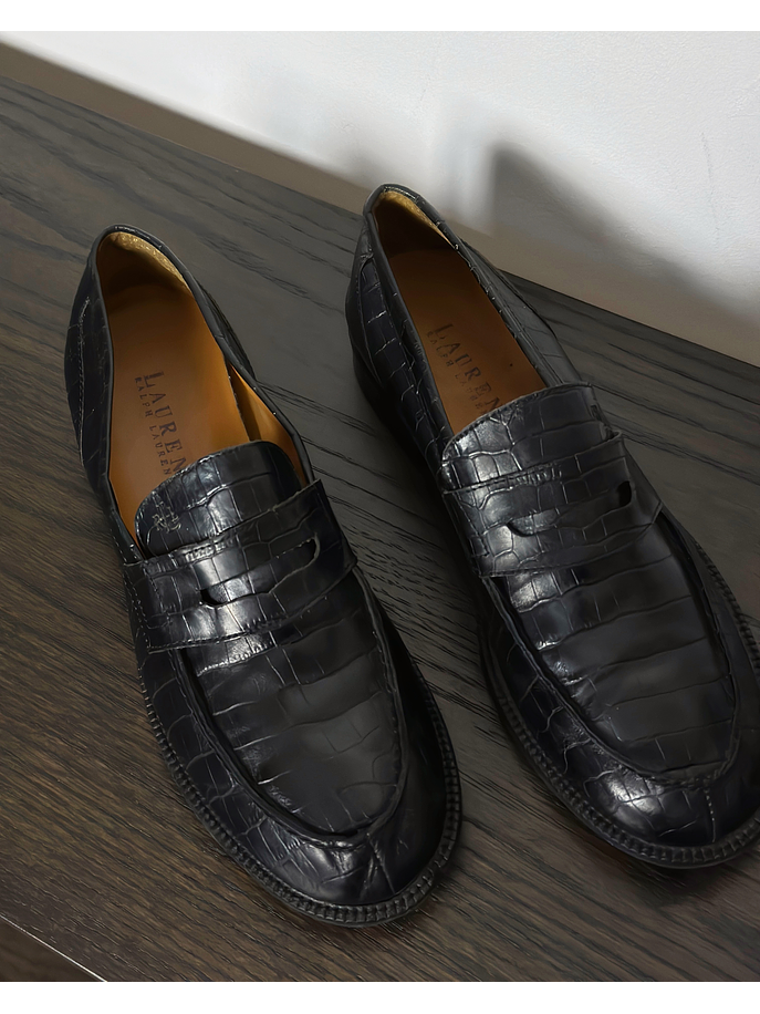 Mocasín negro cuero 2