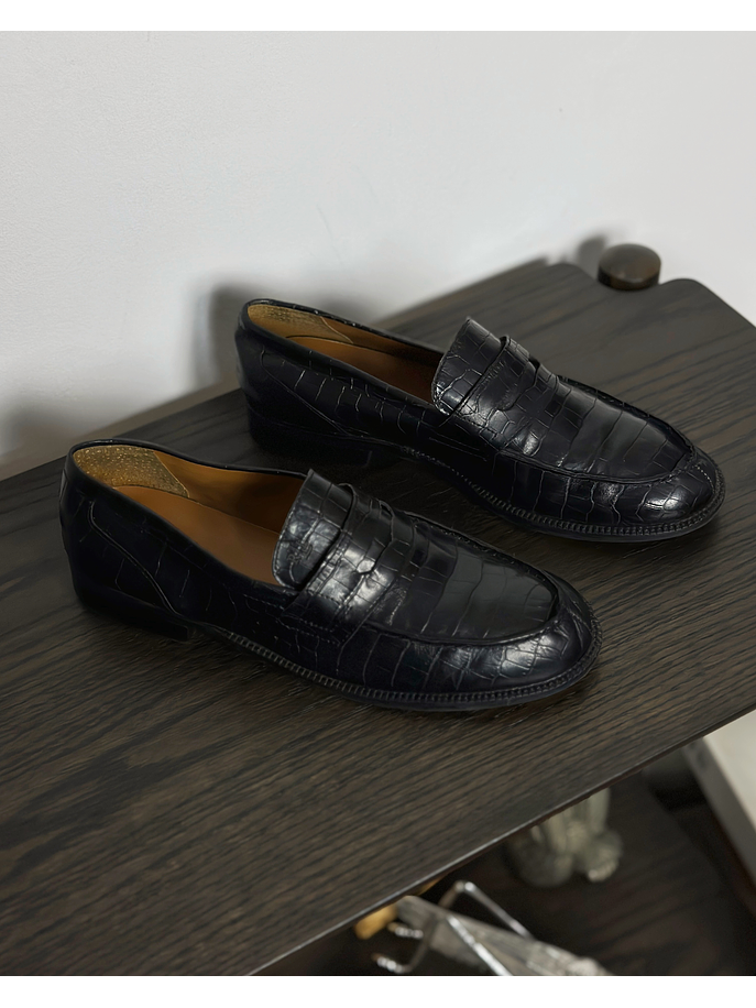 Mocasín negro cuero 3