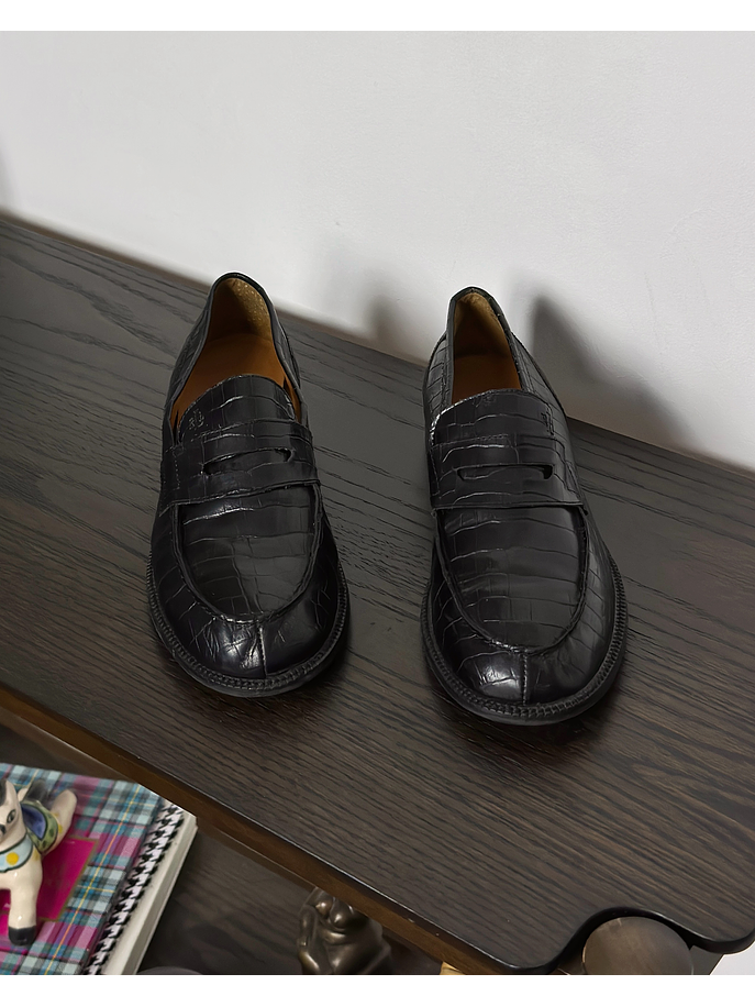 Mocasín negro cuero 4